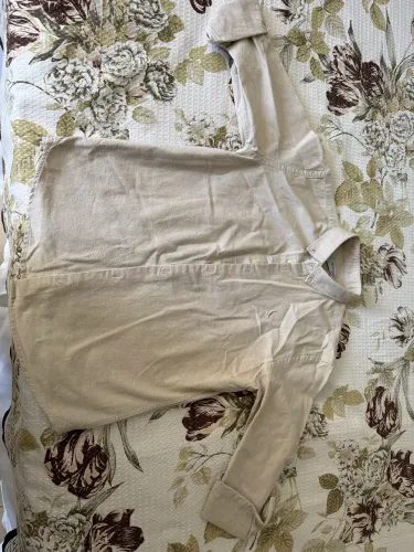 Camisa Mini Reserva de linho bege tamanho 10