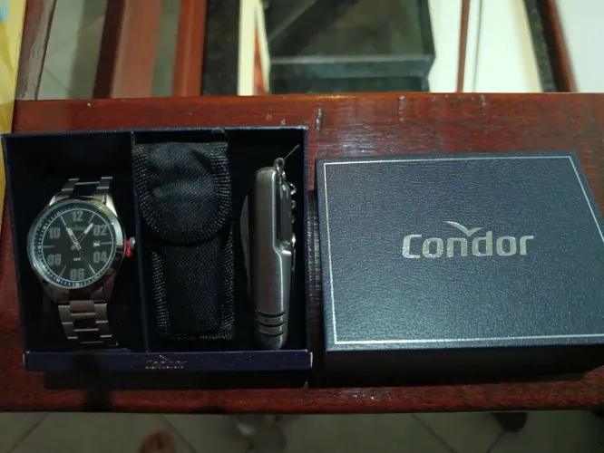 Kit Relógio Condor Masculino Completo NOVO (Presente)