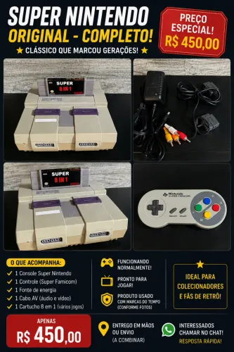 Super Nintendo à venda.