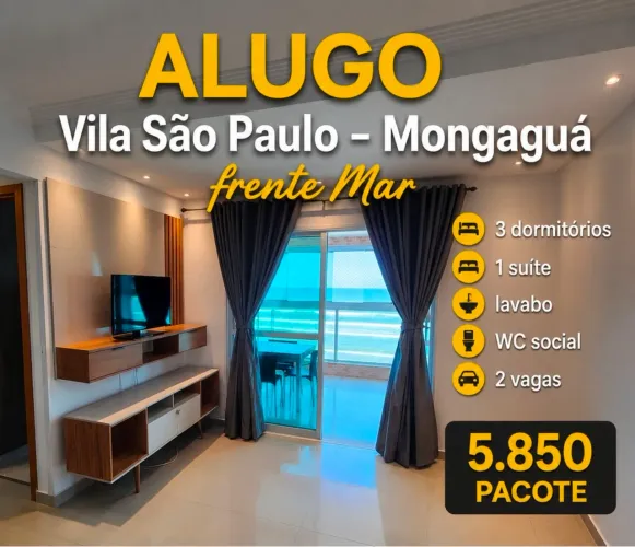 APARTAMENTO FRENTE MAR PARA LOCAÇÃO PREMIUM NO RESIDENCIAL VILA GALÉ COM AMPLO TERRAÇO