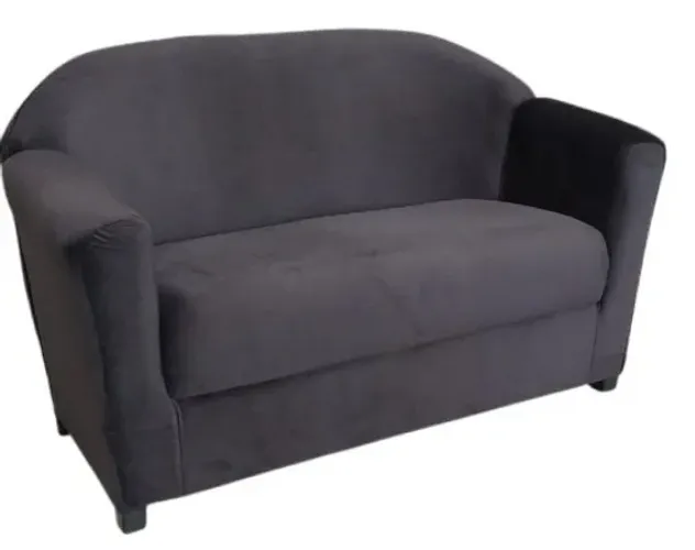 Sofá 2 Lugares Veludo Preto Novo