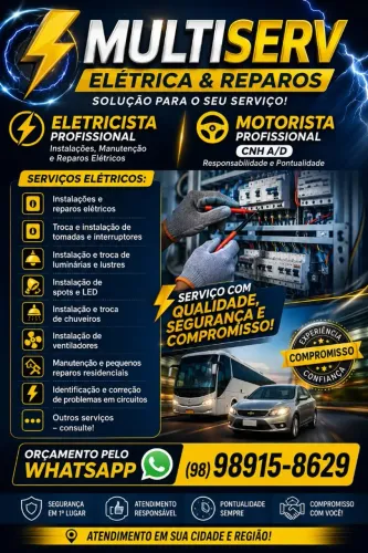 Multiserv - Eletricista e Reparos Residenciais | Adriano Veras