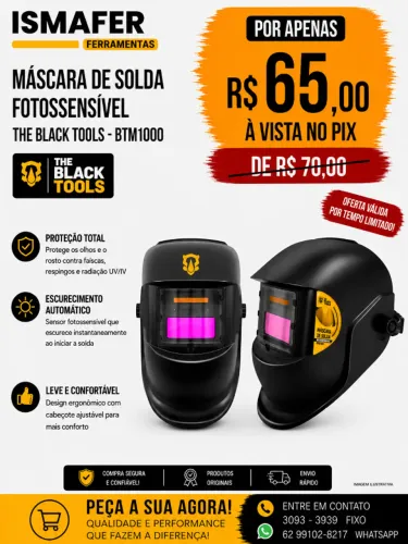 MASCARA DE SOLDA FOTOSSENSIVEL THE BLACK TOOLS- BTM1000