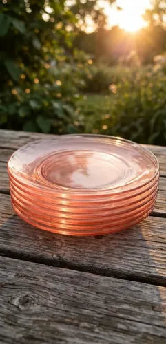 Conjunto 10 pratos rasos duralex rosé sendo 7 para refeição e 3 sobremesa
