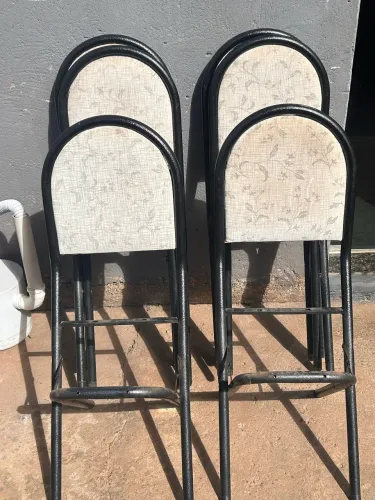 Cadeiras dobráveis de cozinha de aço tubular
