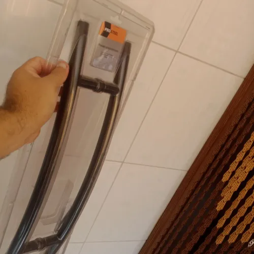 02 Puxadores de porta com 60 cm aço inox preto fosco prosteel novo