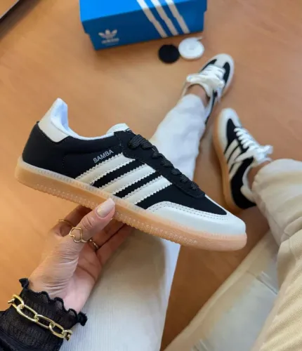 Tênis Adidas Samba Unissex Casual Preto E Branco Retro Esportivo Premium<br>
