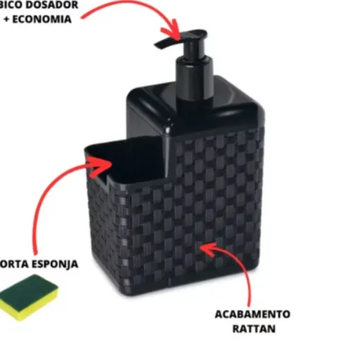 Porta Detergente com Rattan e Bico Dosador