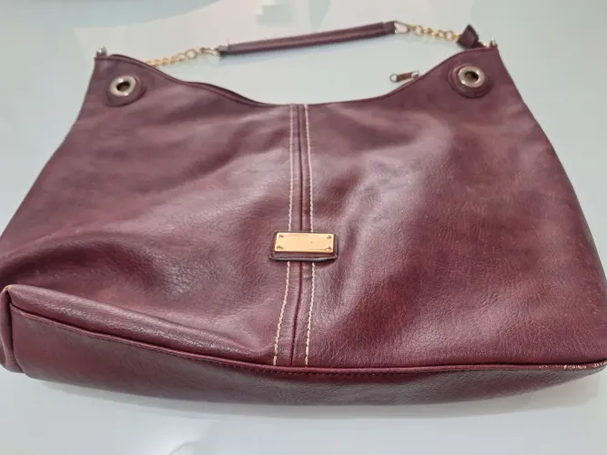 Bolsa sintética grande bordô