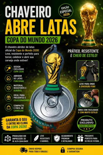 Chaveiro Abridor de Latas Copa do Mundo 2026