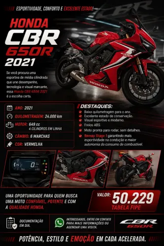 Vendo moto/honda CBR 650r 2021