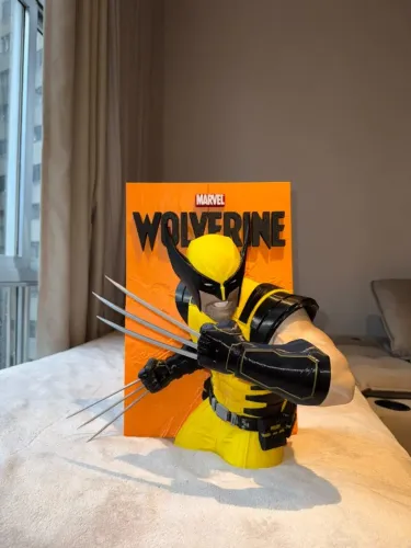 Pôster 3D Wolverine Colecionável com Estátua em Relevo | Decoração Geek