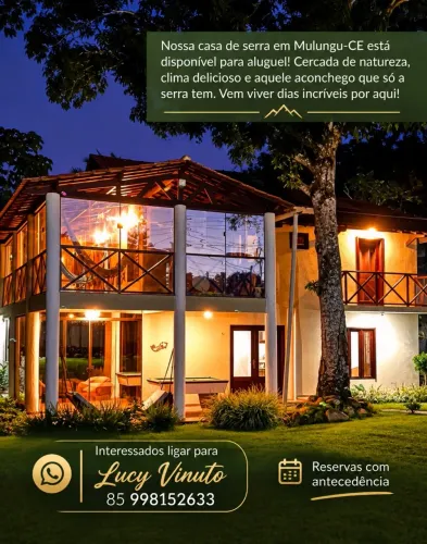 Sítio chácara para temporada. Mulungu Ceará, vizinho a Guaramiranga.