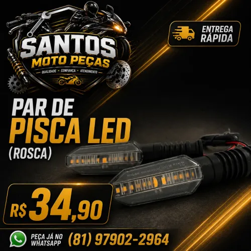 Par Pisca LED Universal para Moto Rosca