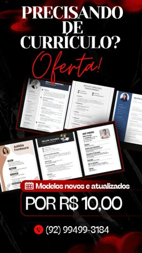Faço currículo, modelos novos e atualizados