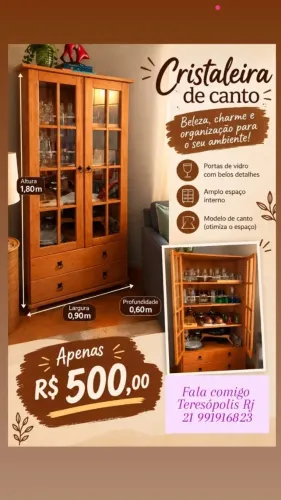 estante cristaleira de canto