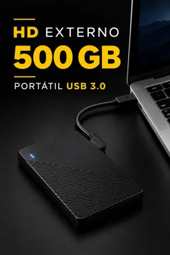 HD externo 500GB USB 3.0 ultra rápido/pronto para usar!