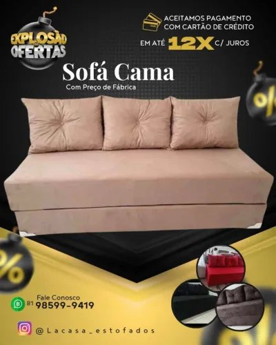 Sofá cama 3 em 1 - novo direto de fábrica 