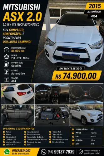 Mitsubishi ASX 2.0 16V 4X4 160cv Aut. 2015