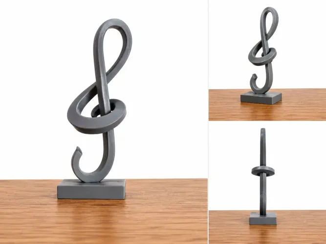 Escultura Moderna 3d Música Clave de Sol ideal para Decoração de Casa ou Escritório