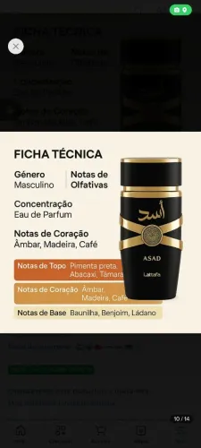 Perfume árabe Latafa Asad. 