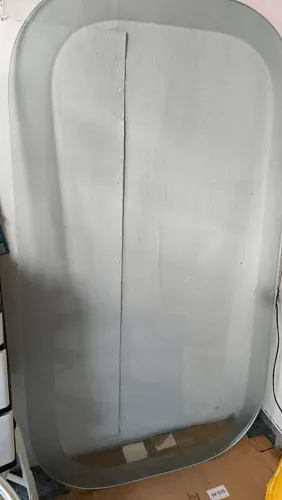 Vendo Tampo de vidro retangular ovalado trabalho em jato de areia perfeito sem arranhões 
