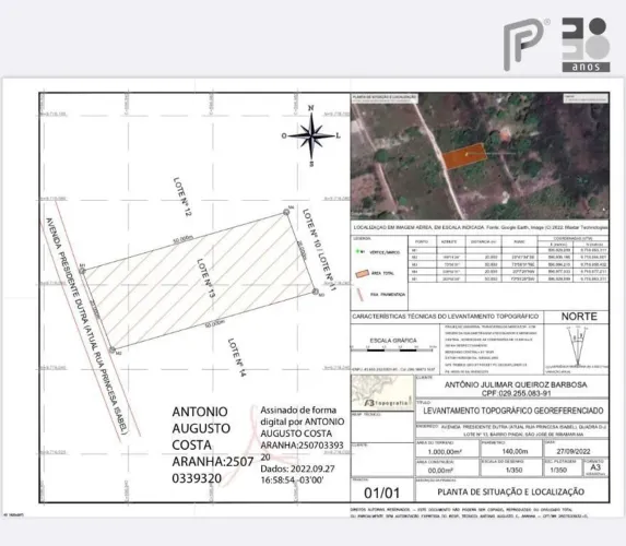 Terreno à venda, 1000 m² por R$ 56.000,00 - Panaquatira - São José de Ribamar/MA