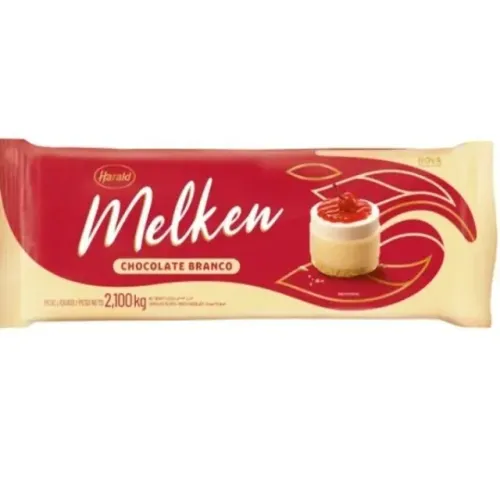 Chocolate branco Melken Harald - barra 2.100kg - validade 19 09 2026