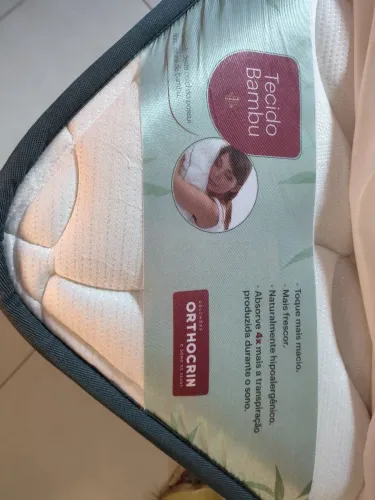 Cama box Queen colchão orthocrim tecido bambu