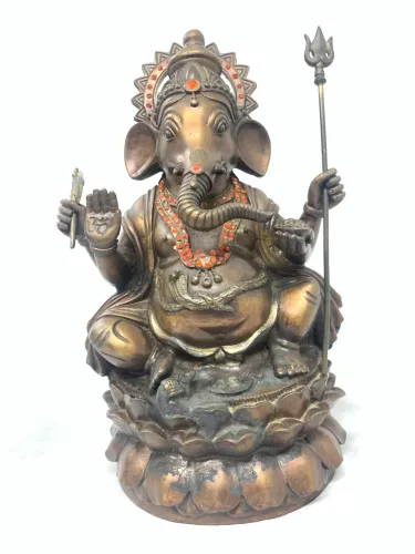 Estatueta Ganesh Bronze 26 cm