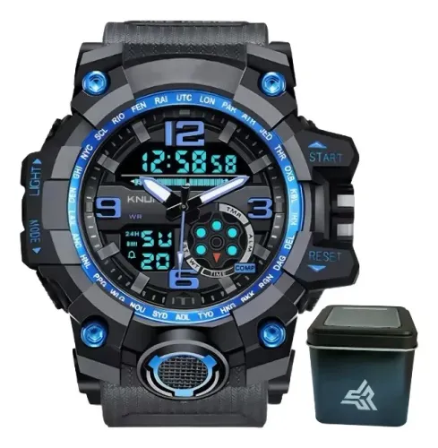 relogio esportivo masculino digital analogico kp-sw37 knup queima-azul