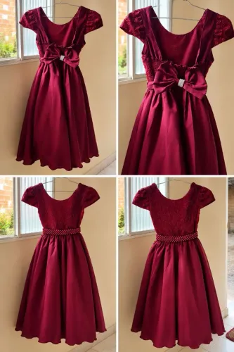 Vestido vinho infantil 