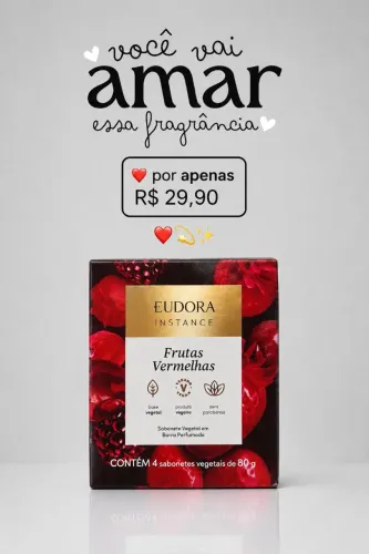 Caixa Sabonete Frutas vermelhas Eudora 4 Unidades 