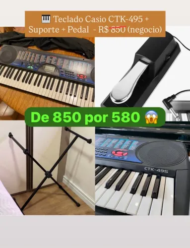 Teclado Cássio CTK + suporte e pedal