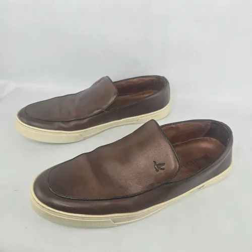 Sapato casual slip-on brooksfield original couro autêntico caramelo 39