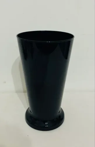 Vaso De Vidro Preto Decorativo Cônico Para Flores E Arranjos