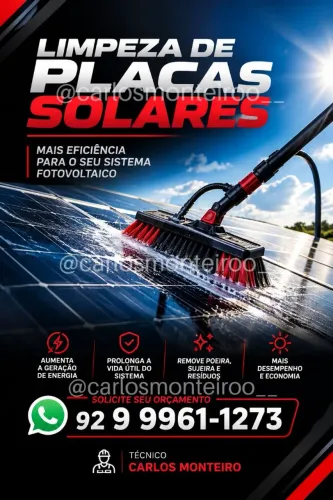 Limpeza de placa solar