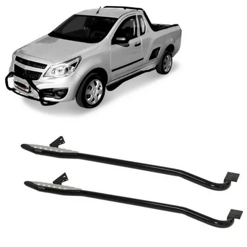 Estribo Lateral Chevrolet Montana Tubular Preto CCF