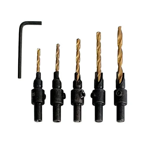 Jogo de Brocas Escariadoras Revestida em Titânio para Madeira 6 a 14mm 1/4'' 6 Peças Lotus