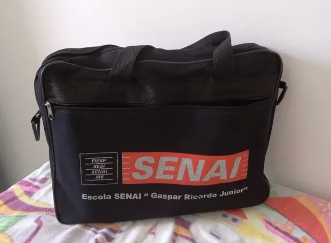 Bolsa Senai, Em Napa. Na Cor Preta
