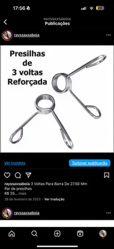 3 Voltas Para Barra De 27.50 Mm Par de presilhas R$ 25