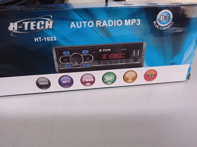 Auto rádio H-Tech h-t 1023 c/bluetooth USB auxiliar novo instalado 