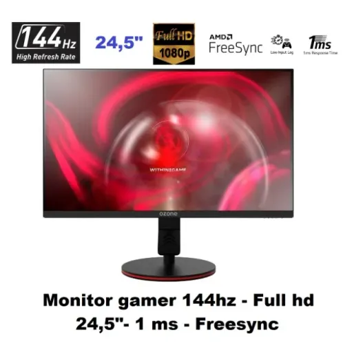 Monitor Gamer Ozone 24,5 LED, 144 Hz, Full HD, 1ms, FreeSync, HDMI/DisplayPort