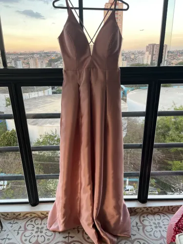 Vestido de festa, rosê, tamanho 38