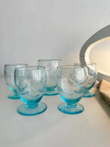 Conjunto MINI taças em cristal lapidado vintage 