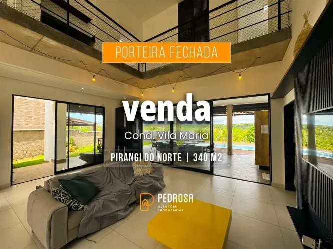 Casa mobiliada no Cond. Vila Maria - Pirangi do Norte- 340 m² - 4 suítes - área gourmet