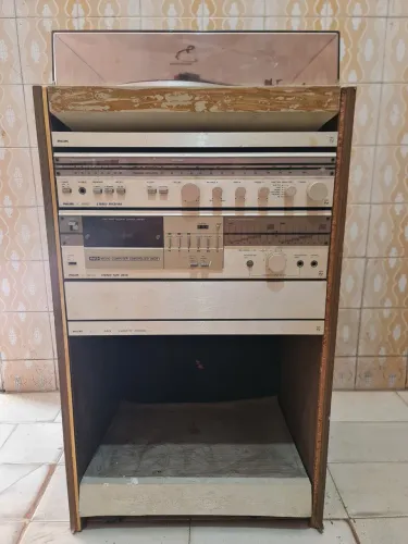 Sistema de Áudio - Som vintage clássico antigo Phillips System 300 - LEIA O ANÚNCIO