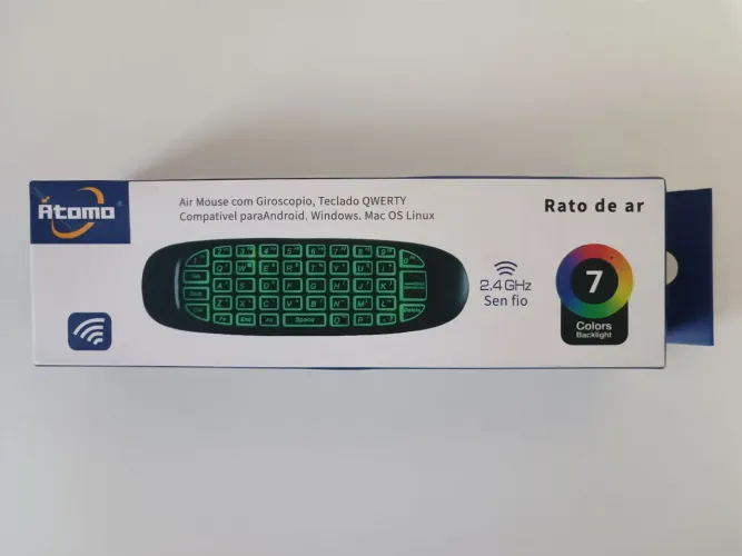 Kit Teclado e Mouse Air Mouse Atomo com Giroscópio (FRETE GRÁTIS) 