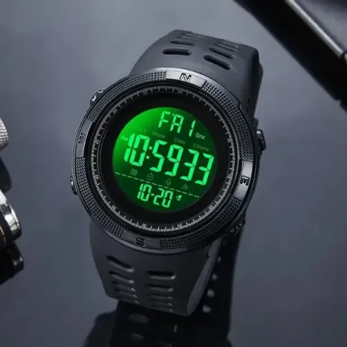 Relógio Skmei 1251 Todo Preto ORIGINAL Digital LED, À Prova d'Água o esportivo