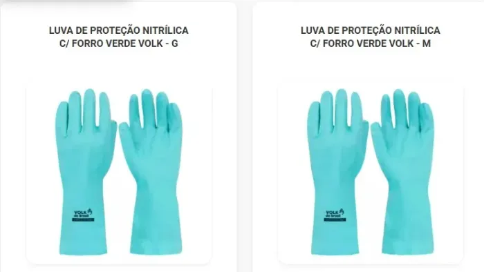 LUVA DE PROTEÇÃO NITRÍLICA C/ FORRO VERDE VOLK - G OU M